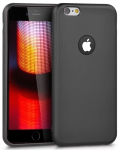 Apple iPhone 6s Plus Kılıf İnce Mat Esnek Silikon - Siyah