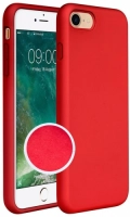 Apple iPhone 7 Kılıf Liquid Serisi İçi Kadife İnci Esnek Silikon Kapak - Kırmızı