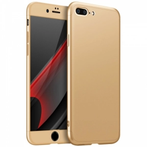 Apple iPhone 7 Plus Kılıf 3 Parçalı 360 Tam Korumalı Rubber AYS Kapak  - Gold