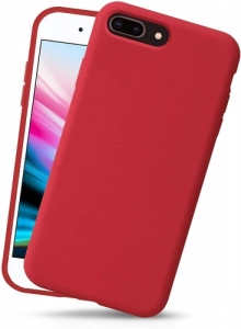 Apple iPhone 7 Plus Kılıf Liquid Serisi İçi Kadife İnci Esnek Silikon Kapak - Kırmızı