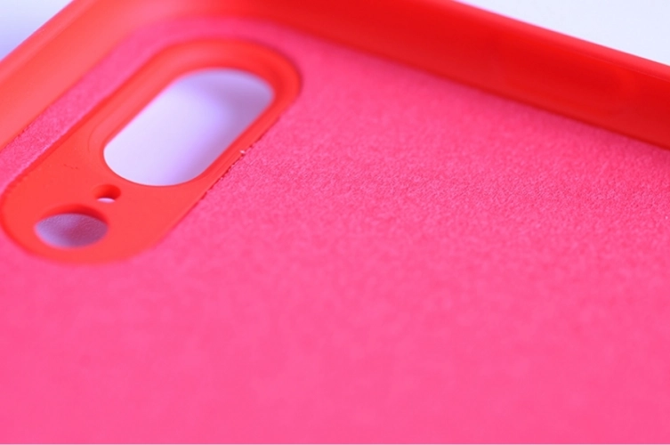 Apple iPhone 7 Plus Kılıf Liquid Serisi İçi Kadife İnci Esnek Silikon Kapak - Pudra