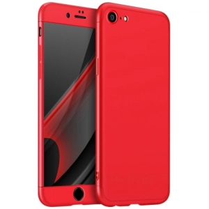 Apple iPhone 8 Kılıf 3 Parçalı 360 Tam Korumalı Rubber AYS Kapak  - Kırmızı