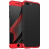 Apple iPhone 8 Plus Kılıf 3 Parçalı 360 Tam Korumalı Rubber AYS Kapak  - Kırmızı - Siyah