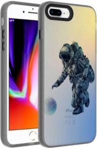 Apple iPhone 8 Plus Kılıf Desenli Zore Dragon Sert Kapak - Astronot