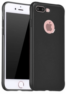 Apple iPhone 8 Plus Kılıf İnce Mat Esnek Silikon - Siyah