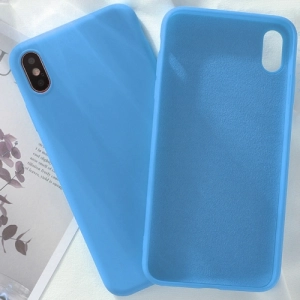Apple iPhone Xr Kılıf Liquid Serisi İçi Kadife İnci Esnek Silikon Kapak - Mavi