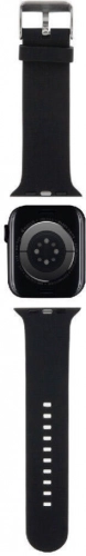 Apple Watch 38mm Karl Lagerfeld Orjinal Lisanslı İkonik Karl Head Logolu Silikon Kordon - Siyah