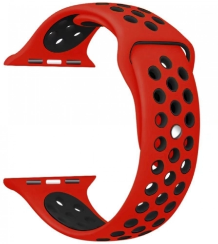 Apple Watch 44mm Kordon Spor Silikon Delikli KRD-02 - Kırmızı