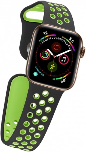 Apple Watch 44mm Kordon Spor Silikon Delikli KRD-02 - Yeşil