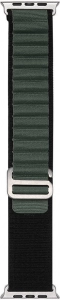 Apple Watch 44mm Zore Band-74 Hasır Kordon - Siyah-Yeşil