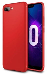 Honor 10 Kılıf İnce Mat Esnek Silikon - Kırmızı