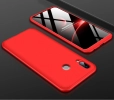 Huawei Honor Play Kılıf 3 Parçalı 360 Tam Korumalı Rubber AYS Kapak  - Kırmızı