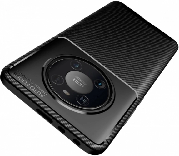 Huawei Mate 40 Pro Kılıf Karbon Serisi Mat Fiber Silikon Negro Kapak - Siyah