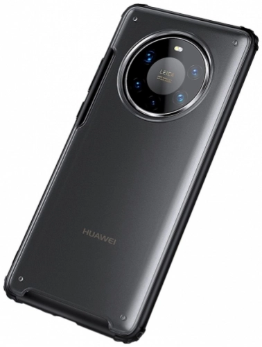 Huawei Mate 40 Pro Kılıf Volks Serisi Kenarları Silikon Arkası Şeffaf Sert Kapak - Siyah
