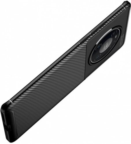 Huawei Mate 40 Pro Kılıf Karbon Serisi Mat Fiber Silikon Negro Kapak - Lacivert
