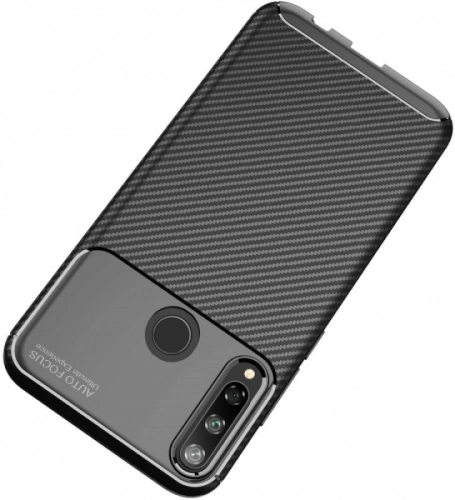 Huawei P40 Lite E Kılıf Karbon Serisi Mat Fiber Silikon Negro Kapak - Lacivert