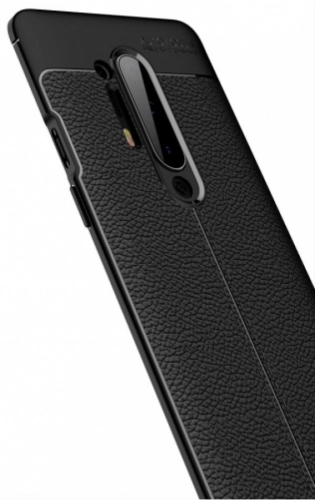OnePlus 8 Pro Kılıf Deri Görünümlü Parmak İzi Bırakmaz Niss Silikon - Lacivert