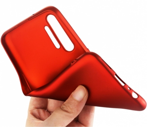 Realme XT Kılıf İnce Mat Esnek Silikon - Kırmızı