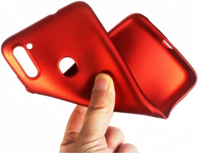 Samsung Galaxy A11 Kılıf İnce Mat Esnek Silikon - Kırmızı