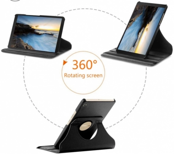 Samsung Galaxy Tab A 8 (T290) Tablet Kılıfı 360 Derece Dönebilen Standlı Kapak - Mavi