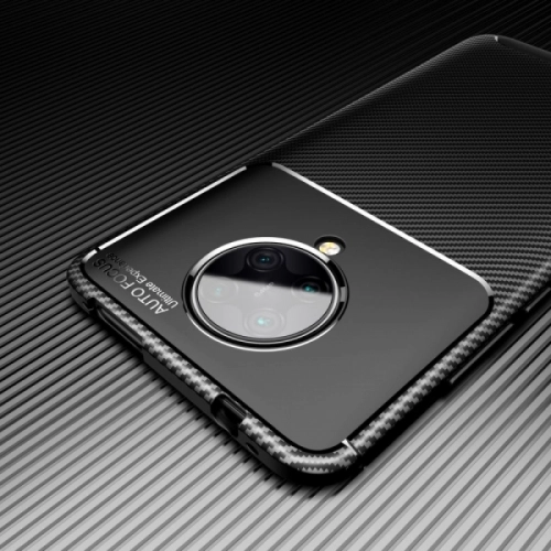Xiaomi Poco F2 Pro Kılıf Karbon Serisi Mat Fiber Silikon Negro Kapak - Lacivert