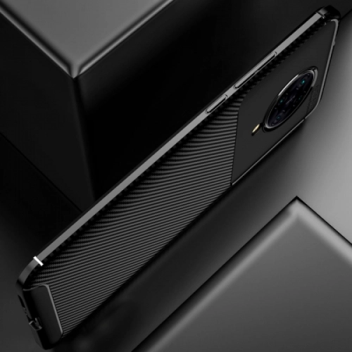 Xiaomi Poco F2 Pro Kılıf Karbon Serisi Mat Fiber Silikon Negro Kapak - Lacivert