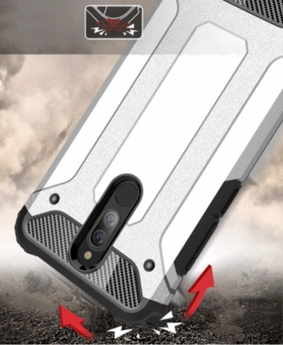 Xiaomi Redmi 8 Kılıf Zırhlı Tank Crash Silikon Kapak - Gümüş