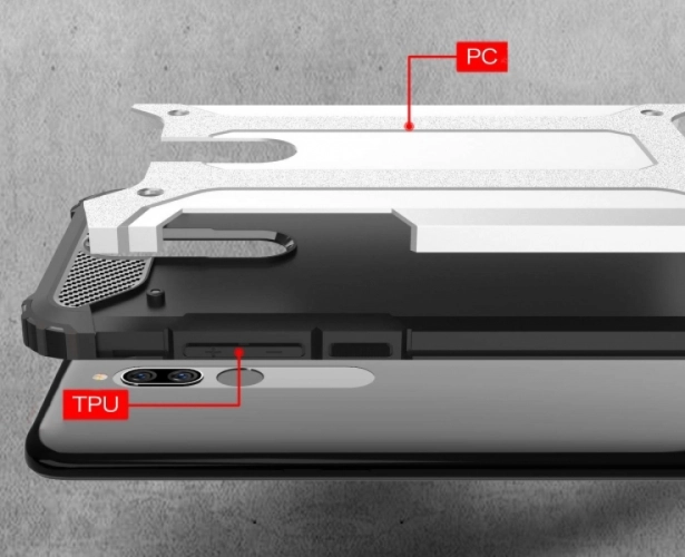 Xiaomi Redmi 8 Kılıf Zırhlı Tank Crash Silikon Kapak - Kırmızı