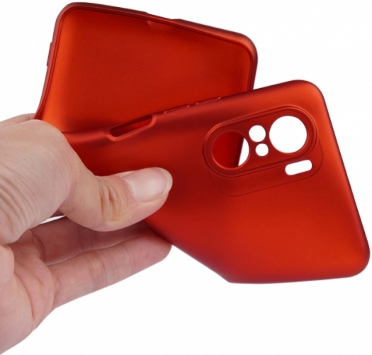 Xiaomi Redmi K40 Kılıf İnce Mat Esnek Silikon - Kırmızı