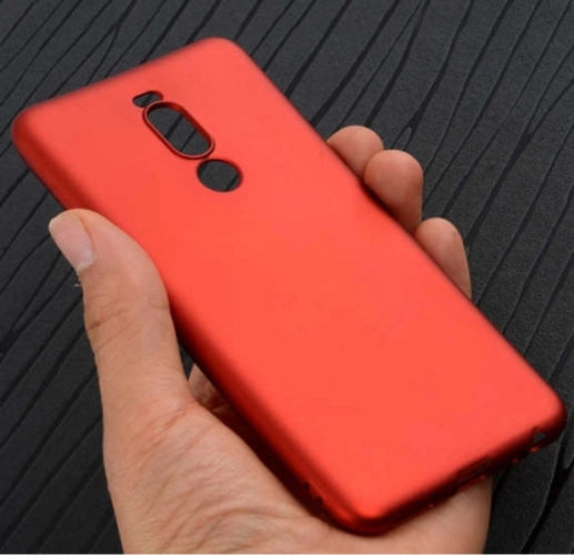 Meizu X8 Kılıf İnce Mat Esnek Silikon - Kırmızı