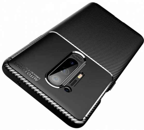 OnePlus 8 Pro Kılıf Karbon Serisi Mat Fiber Silikon Negro Kapak - Siyah