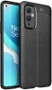 OnePlus 9 Kılıf Deri Görünümlü Parmak İzi Bırakmaz Niss Silikon - Siyah