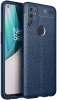 OnePlus Nord N100 Kılıf Deri Görünümlü Parmak İzi Bırakmaz Niss Silikon - Lacivert