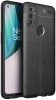 OnePlus Nord N100 Kılıf Deri Görünümlü Parmak İzi Bırakmaz Niss Silikon - Siyah