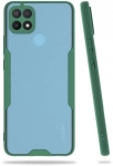 Oppo A15 Kılıf Kamera Lens Korumalı Arkası Şeffaf Silikon Kapak - Yeşil