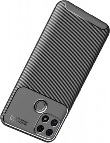 Oppo A15 Kılıf Karbon Serisi Mat Fiber Silikon Negro Kapak - Siyah