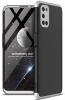 Oppo A52 Kılıf 3 Parçalı 360 Tam Korumalı Rubber AYS Kapak - Gri Siyah