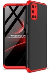 Oppo A52 Kılıf 3 Parçalı 360 Tam Korumalı Rubber AYS Kapak  - Kırmızı - Siyah