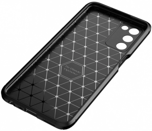 Oppo A55 5G Kılıf Karbon Serisi Mat Fiber Silikon Negro Kapak - Siyah