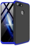 Oppo AX7 Kılıf 3 Parçalı 360 Tam Korumalı Rubber AYS Kapak  - Mavi - Siyah
