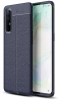 Oppo Reno 3 Pro Kılıf Deri Görünümlü Parmak İzi Bırakmaz Niss Silikon - Lacivert