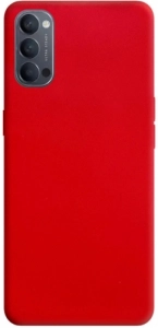 Oppo Reno 4 Kılıf İnce Mat Esnek Silikon - Kırmızı