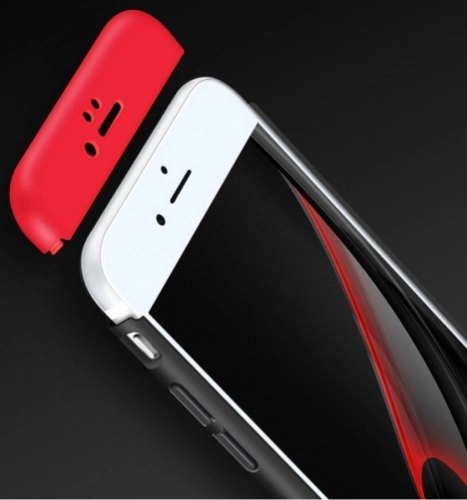 Apple iPhone 7 Kılıf 3 Parçalı 360 Tam Korumalı Rubber AYS Kapak  - Siyah
