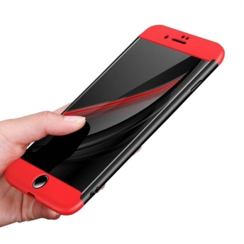 Apple iPhone 7 Kılıf 3 Parçalı 360 Tam Korumalı Rubber AYS Kapak  - Siyah