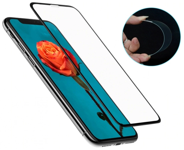 Apple iPhone 7 Plus Ekran Koruyucu Fiber Tam Kaplayan Nano - Siyah