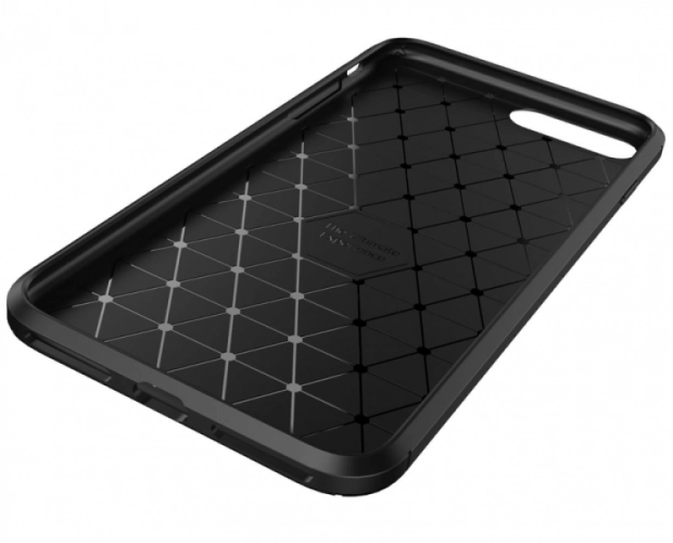Apple iPhone 7 Plus Kılıf Karbon Serisi Mat Fiber Silikon Negro Kapak - Siyah