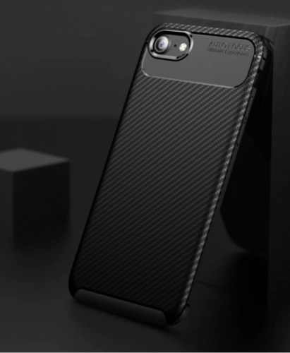 Apple iPhone 8 Kılıf Karbon Serisi Mat Fiber Silikon Negro Kapak - Lacivert