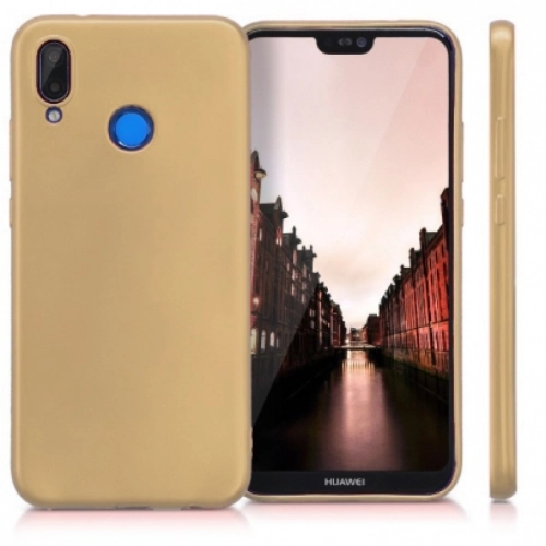 Huawei Honor Play Kılıf İnce Mat Esnek Silikon - Gold