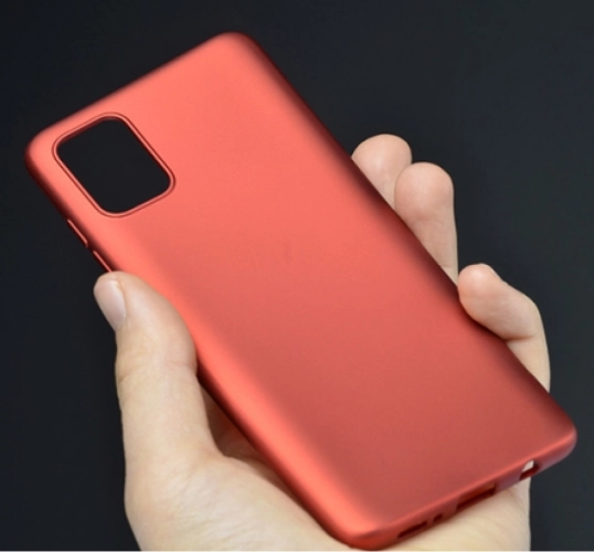Samsung Galaxy A51 Kılıf İnce Mat Esnek Silikon - Kırmızı