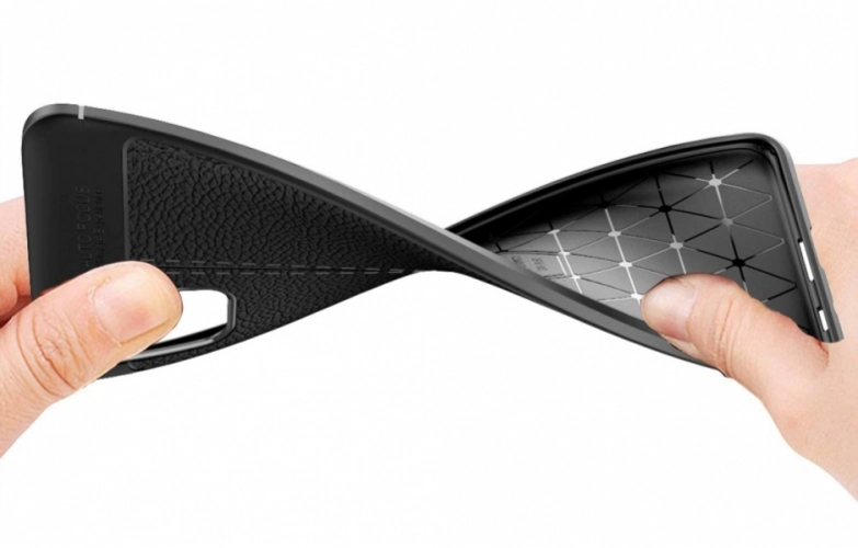 Samsung Galaxy A71 Kılıf Deri Görünümlü Parmak İzi Bırakmaz Niss Silikon - Siyah